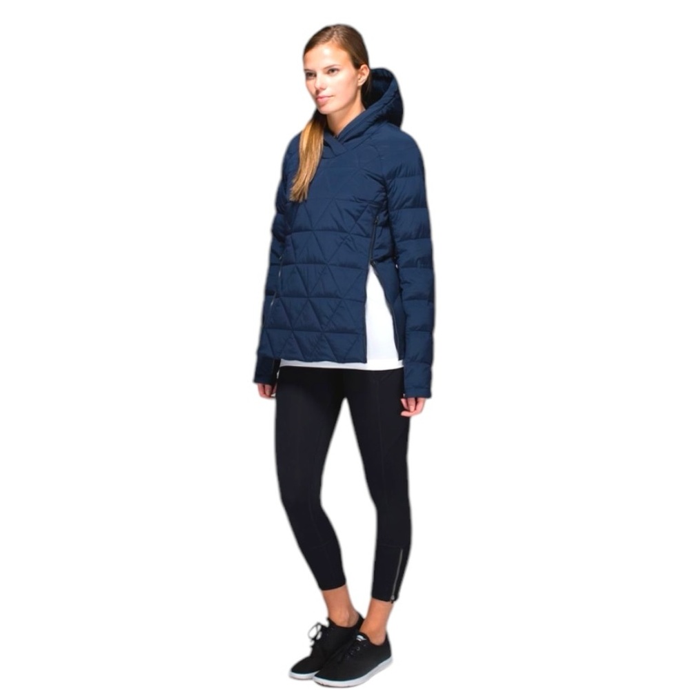 LULULEMON Fluffed Up Puffer Pullover Inkwell Goose Down Hoodie Jacket Size 6 - Picture 11 of 11